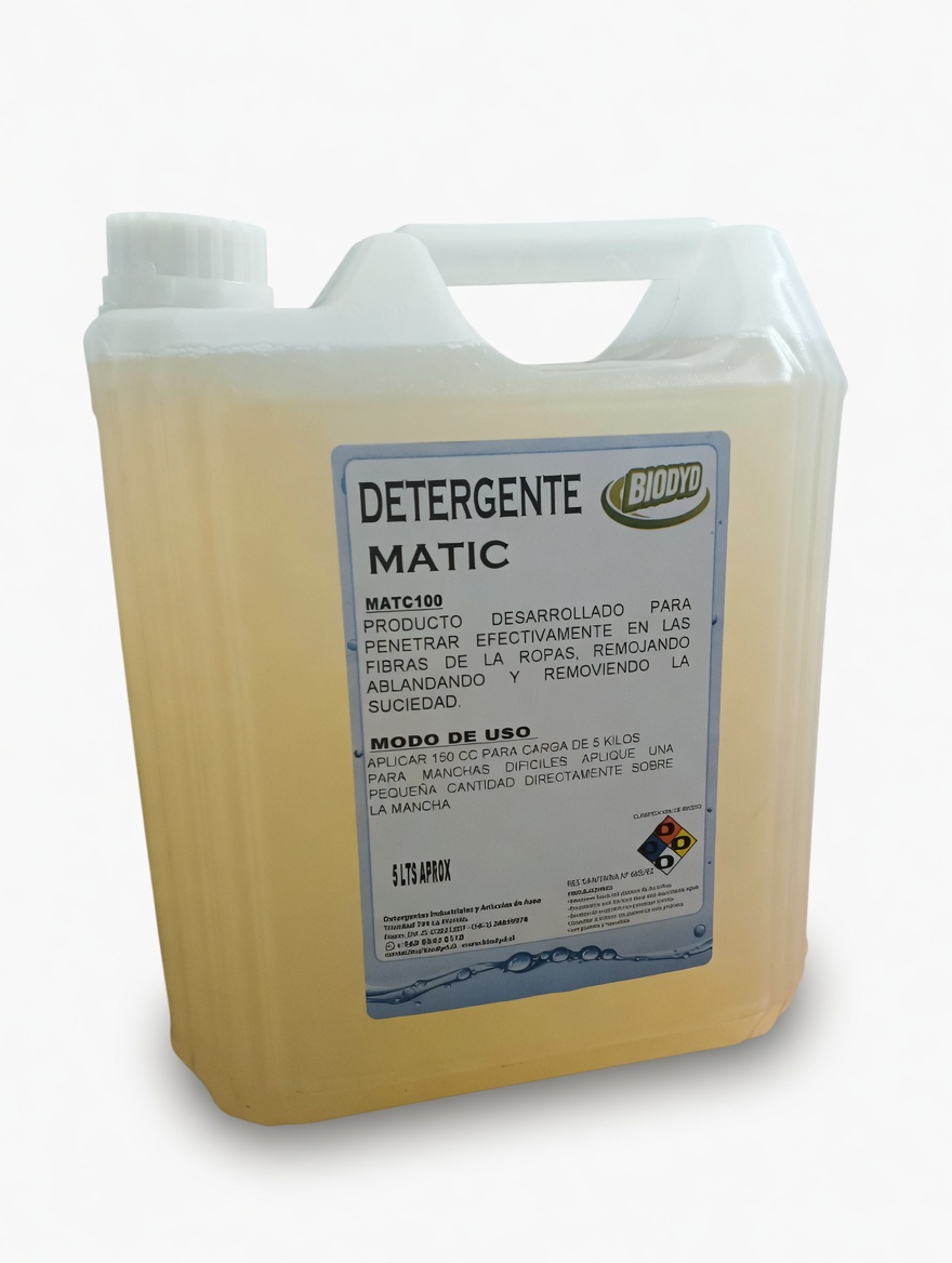 Detergente Matic Profesional 5 Lts - Limpieza Profunda y Cuidado De Tus Prendas